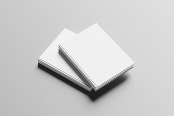 Blank book cover and open
