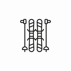 ski equipment ready icon sign vector