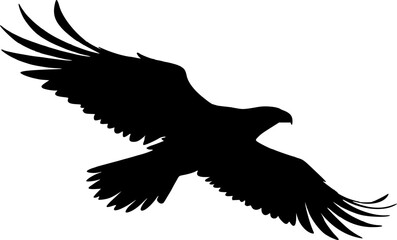 Obraz premium Eagle silhouette flying vector illustration bird of prey predator art