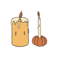 Halloween illustration set with candles