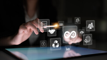 Circular economy supports sustainable development. Circular economy reduces waste, circular economy...