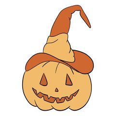Halloween illustration with a pumpkin