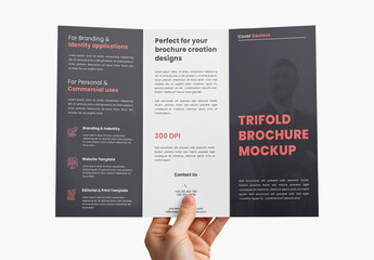 Hand Holding Tri-Fold Brochure