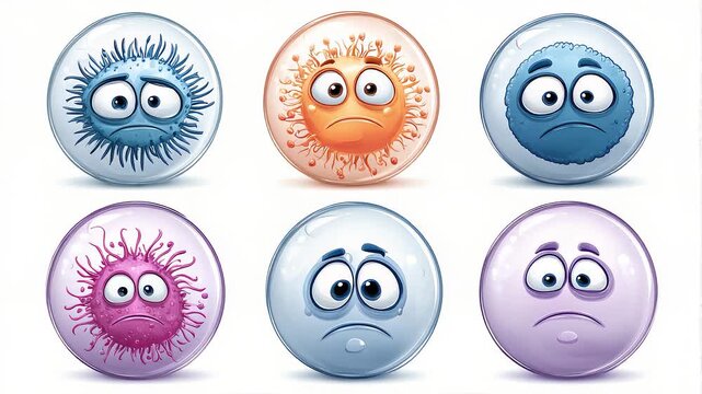 Cartoon Virus Expression Collection Showing Virus Diversity