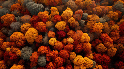 Scenic Autumn Landscape with Vibrant Tree Tops