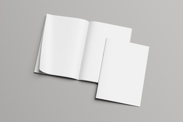 Blank A4 Catalog Brochure Open And Cover
