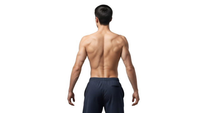 male back view, transparent background - Powered by Adobe