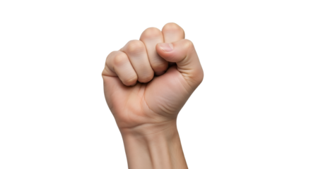 PNG of a male hand making fist, transparent background