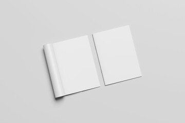 Blank A4 Catalog Brochure Open And Cover