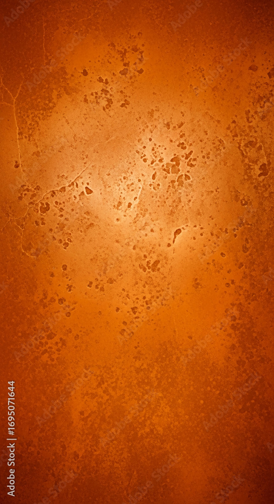 Poster orange textured background with subtle variations in shade and small speckles, ideal for autumnal th
