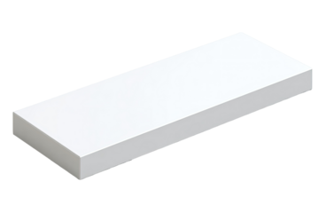 White rectangular block isolated on white background; packaging mockup