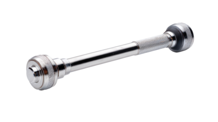 Chrome-plated metal rod with threaded end caps