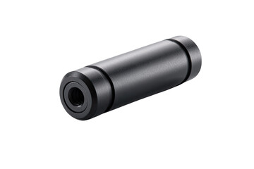 Black cylindrical component, studio shot, industrial background, engineering