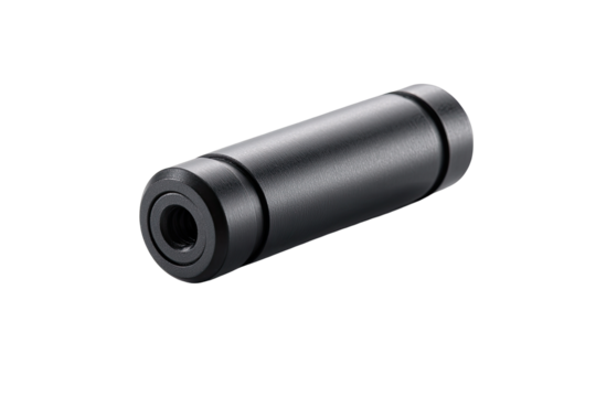Black cylindrical component, studio shot, industrial background, engineering