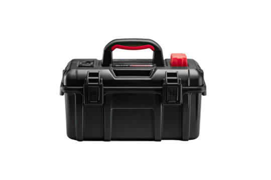 Portable power station, studio shot, black background, emergency use