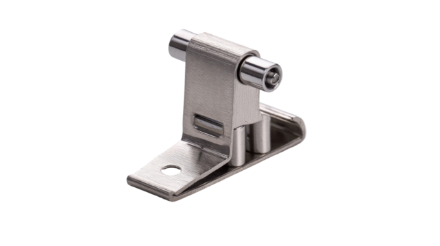 Stainless steel latch, door security, close-up, white background, hardware