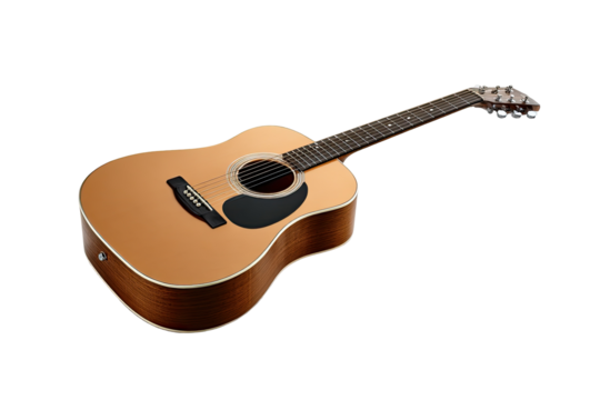 Acoustic guitar angled view