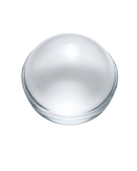 White sphere, glass lens, studio shot, bokeh background, cosmetic