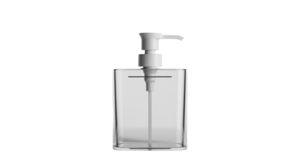 Modern clear soap dispenser with white pump for stylish bathrooms and kitchens