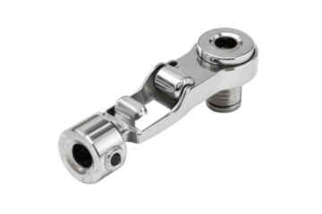 Chrome linkage mechanism studio shot, industrial parts background