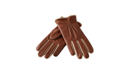 Luxurious brown leather gloves with elegant stitching for a sophisticated touch