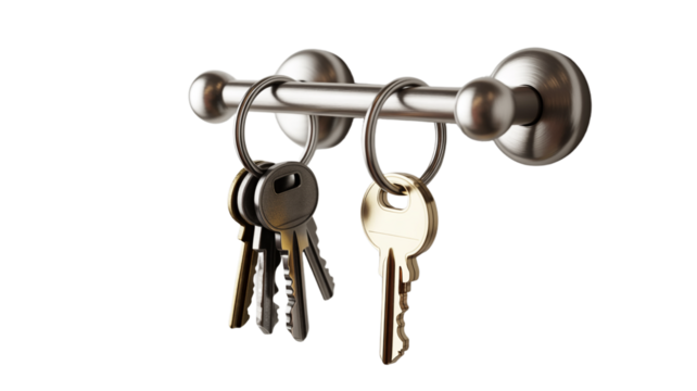 Secure your future with this elegant set of keys on a modern holder
