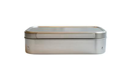 Fototapeta premium Sleek brushed metal tin container for modern storage solutions