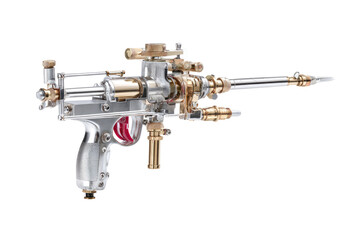 Fototapeta premium Detailed, metallic firearm, intricate mechanism