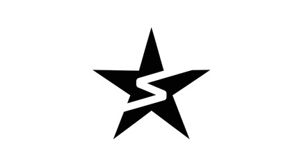 Black Star with White S Shape Logo.