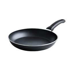 Black frying pan,  round, with handle