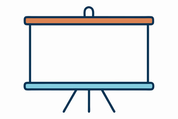 Obraz premium Simple cartoon whiteboard on a light background ready for presentation use