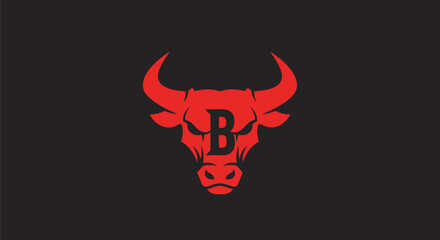 Red Bull Head Logo Design.