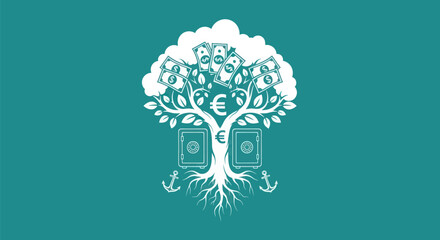 Financial Tree: Symbol of Investment Growth and Wealth.
