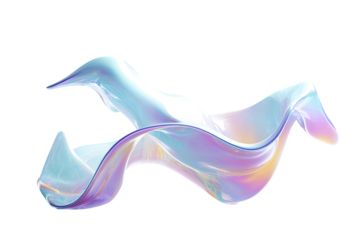 Abstract swirling iridescent shapes