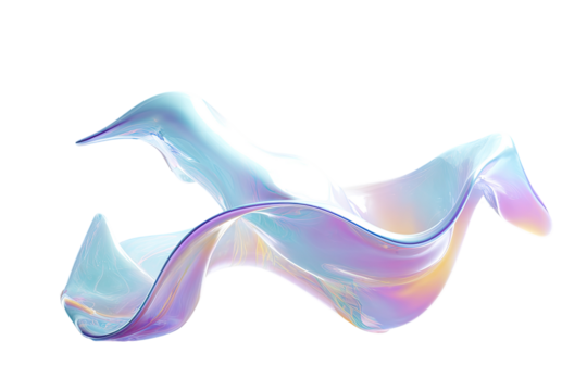 Abstract swirling iridescent shapes