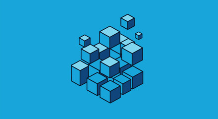 Abstract Interconnected Cubes.