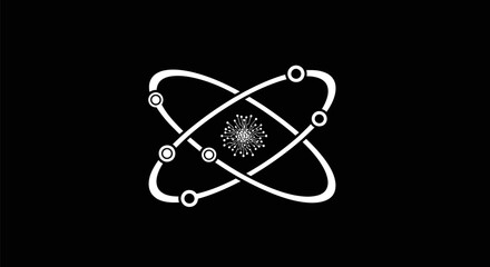 Stylized Atom: Atomic Structure and Science Symbol.