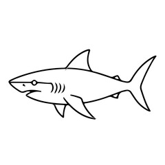 shark line vector illustration svg 