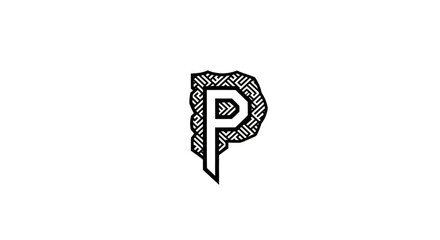 Stylized Letter P with Intricate Pattern Design.
