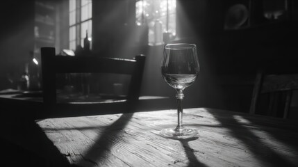 Wine glass in sunlight