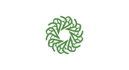 Circular Green Leaf Design.