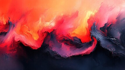 Fiery abstract landscape, cosmic texture, digital art, background