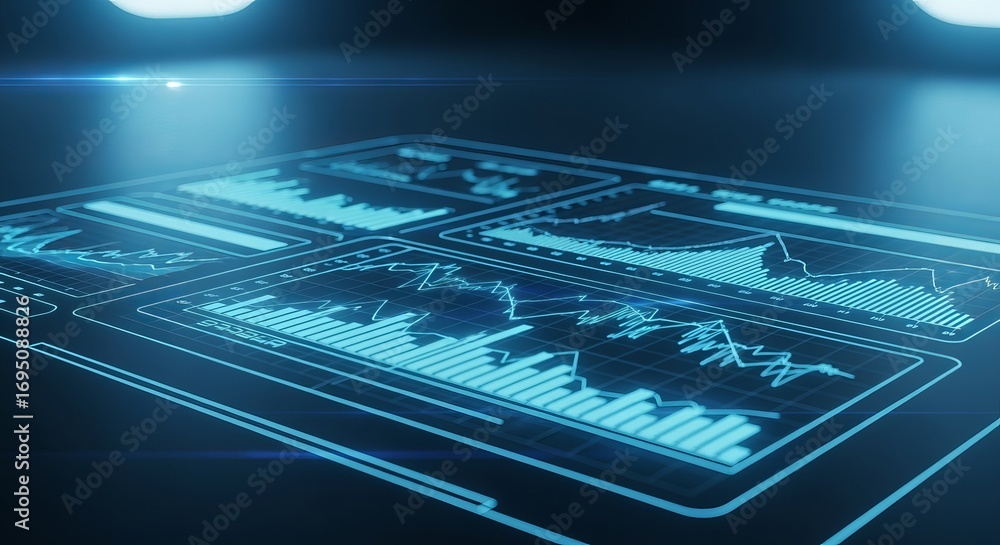 Poster digital chart display: immerse yourself in the complexity of financial data and trends on a digital 