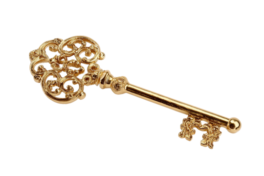 Ornate gold key, detailed design (2)