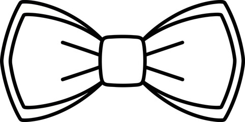 Elegant bow tie sketch with dual-line detailing for formal attire and event invitations