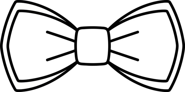 Elegant bow tie sketch with dual-line detailing for formal attire and event invitations