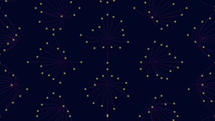 A captivating design of interconnected blue and purple circles on a dark backdrop. The circles are linked by lines, creating a mesmerizing floating effect - Powered by Adobe