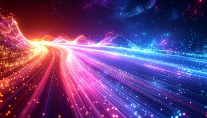 Futuristic, vibrant highway through space