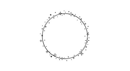 Dotted circular frames cluster — constellation of thin dotted-line round frames in varied sizes forming airy badge or emblem layouts for icons and decorative elements