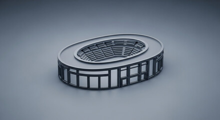 3d stadium model rendering architecture design sports arena building construction structure illustration